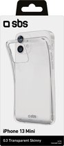 SBS Skinny - Telefoonhoesje geschikt voor Apple iPhone 13 Mini Hoesje Flexibel TPU Backcover - Transparant