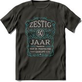 60 Jaar Legendarisch Gerijpt T-Shirt | Lichtblauw - Grijs | Grappig Verjaardag en Feest Cadeau Shirt | Dames - Heren - Unisex | Tshirt Kleding Kado | - Donker Grijs - L