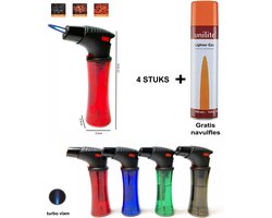 Crème Brûlée Brander set van 4 stuks + Unilite Gas fles