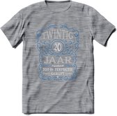 20 Jaar Legendarisch Gerijpt T-Shirt | Blauw - Grijs | Grappig Verjaardag en Feest Cadeau Shirt | Dames - Heren - Unisex | Tshirt Kleding Kado | - Donker Grijs - Gemaleerd - XXL