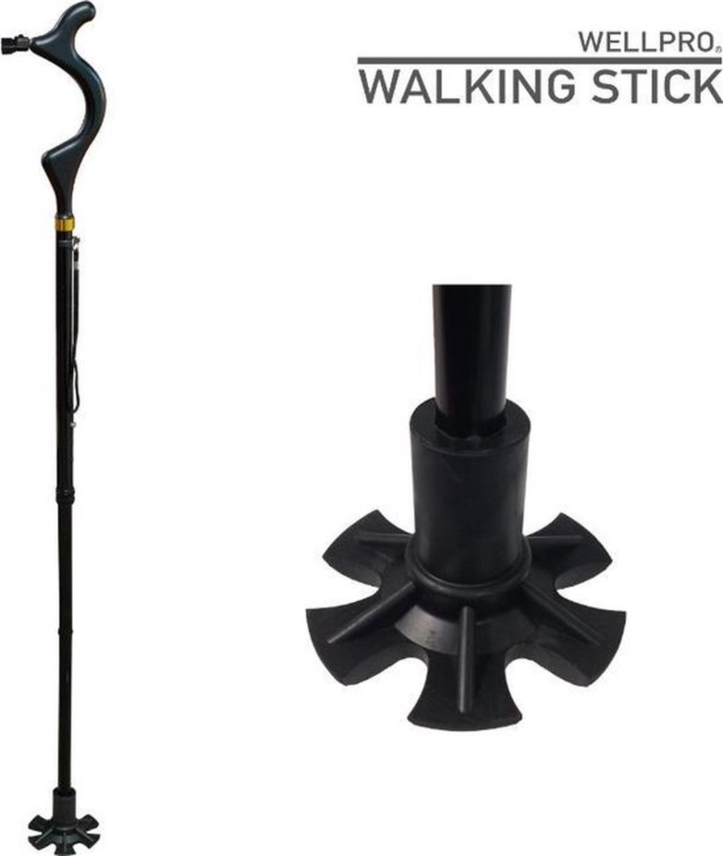 Wandelstok Wellpro - Walking Stick - Wandelstok - Veilig Wandelen - Verstelbaar - Met LED Verlichting