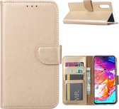 LuxeBass Hoesje geschikt voor Samsung Galaxy A70 / A70S - Bookcase Goud- portemonee hoesje - telefoonhoes - gsm hoes - telefoonhoesjes