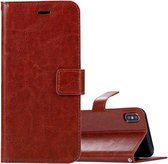 Étui LuxeBass adapté pour iPhone XR - Bookcase marron - étui portefeuille - bibliothèque - couverture de livre - étui de livre - couverture de livre
