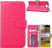 LuxeBass Hoesje geschikt voor Sony Xperia 10 - Bookcase Roze - portemonnee hoesje - telefoonhoes - gsm hoes - telefoonhoesjes