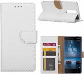 LuxeBass Hoesje geschikt voor Nokia 8 - Bookcase Wit - portemonnee hoesje - telefoonhoes - gsm hoes - telefoonhoesjes