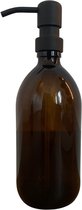 Zeeppompje Oaklee | Zwart | 20x7 cm | 500 milliliter | Amber glas