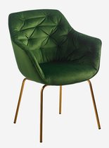 Lucy’s Living Luxe Eetkamerstoel HEDY Groen – ø 57x62x84 cm – hotel chique - binnen – meubilair – meubels – stoelen – wonen – interieur