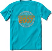 2007 Limited Edition Ring T-Shirt | Zilver - Goud | Grappig Verjaardag en Feest Cadeau Shirt | Dames - Heren - Unisex | Tshirt Kleding Kado | - Blauw - M
