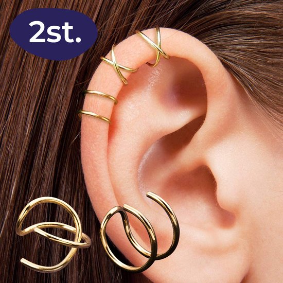 Blanco wekelijks Horizontaal Nep Piercing – Fake Piercing - Ear Cuff – Oorbel Ringetje – Ear Party -  Neppiercing... | bol.com