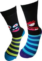 Verjaardag cadeau - Monster rode frons - Sokken - Sokken - Leuke sokken - Vrolijke sokken - Luckyday Socks - Sokken met tekst - Aparte Sokken - Socks waar je Happy van wordt - Maat