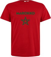 T-shirt rood Marokko met pentagram ster vlag Marokko | Marokkaans elftal | Leeuwen van de Atlas supporter shirt | Africa Cup | WK Voetbal | Marokkaans voetbalelftal fan kleding | Marokko souv