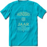 100 Jaar Legendarisch Gerijpt T-Shirt | Royal Blue - Ivoor | Grappig Verjaardag en Feest Cadeau Shirt | Dames - Heren - Unisex | Tshirt Kleding Kado | - Blauw - M