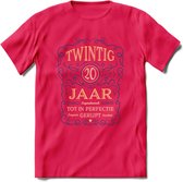 20 Jaar Legendarisch Gerijpt T-Shirt | Royal Blue - Ivoor | Grappig Verjaardag en Feest Cadeau Shirt | Dames - Heren - Unisex | Tshirt Kleding Kado | - Roze - S
