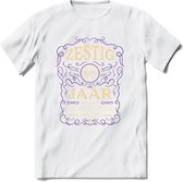 60 Jaar Legendarisch Gerijpt T-Shirt | Paars - Ivoor | Grappig Verjaardag en Feest Cadeau Shirt | Dames - Heren - Unisex | Tshirt Kleding Kado | - Wit - XXL