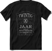 20 Jaar Legendarisch Gerijpt T-Shirt | Donkergrijs - Grijs | Grappig Verjaardag en Feest Cadeau Shirt | Dames - Heren - Unisex | Tshirt Kleding Kado | - Zwart - XXL