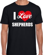 I love Shepherds honden t-shirt zwart - heren - Herder liefhebber cadeau shirt XL