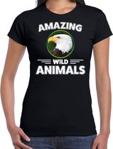 T-shirt zeearend - zwart - dames - amazing wild animals - cadeau shirt zeearend / arend roofvogels liefhebber L
