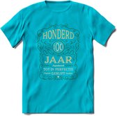100 Jaar Legendarisch Gerijpt T-Shirt | Mos - Ivoor | Grappig Verjaardag en Feest Cadeau Shirt | Dames - Heren - Unisex | Tshirt Kleding Kado | - Blauw - M