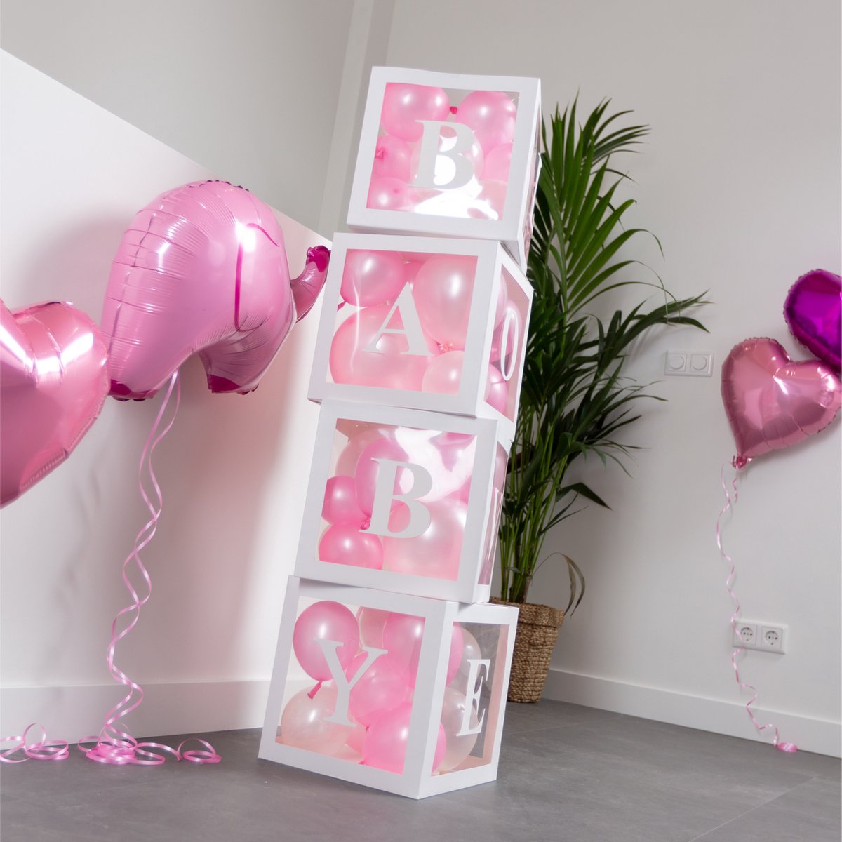 HCRXVV Babyshower decoraties voor meisjes, roze luchtballonnen voor Its