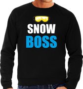 Apres ski sweater Snow Boss / sneeuw baas zwart  heren - Wintersport trui - Foute apres ski outfit/ kleding/ verkleedkleding S