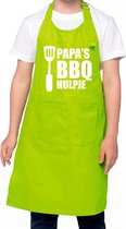 Papa s BBQ hulpje Barbecue schort kinderen/ bbq keukenschort kind groen voor jongens en meisjes