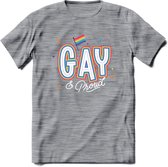 Gay | Pride T-Shirt | Grappig LHBTIQ+ / LGBTQ / Gay / Homo / Lesbi Cadeau Shirt | Dames - Heren - Unisex | Tshirt Kleding Kado | - Donker Grijs - Gemaleerd - L