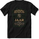 70 Jaar Legendarisch Gerijpt T-Shirt | Mos - Ivoor | Grappig Verjaardag en Feest Cadeau Shirt | Dames - Heren - Unisex | Tshirt Kleding Kado | - Zwart - XXL