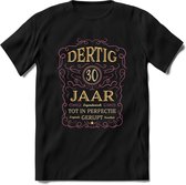 30 Jaar Legendarisch Gerijpt T-Shirt | Oud Roze - Ivoor | Grappig Verjaardag en Feest Cadeau Shirt | Dames - Heren - Unisex | Tshirt Kleding Kado | - Zwart - S