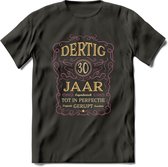 30 Jaar Legendarisch Gerijpt T-Shirt | Oud Roze - Ivoor | Grappig Verjaardag en Feest Cadeau Shirt | Dames - Heren - Unisex | Tshirt Kleding Kado | - Donker Grijs - 3XL