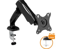 Douxe Monitor Arm - Monitor Beugel 1 Scherm 13-32 Inch - Monitorbeugel Gasveer, Draai- en Kantelbaar - Zwart - FM-SPM1