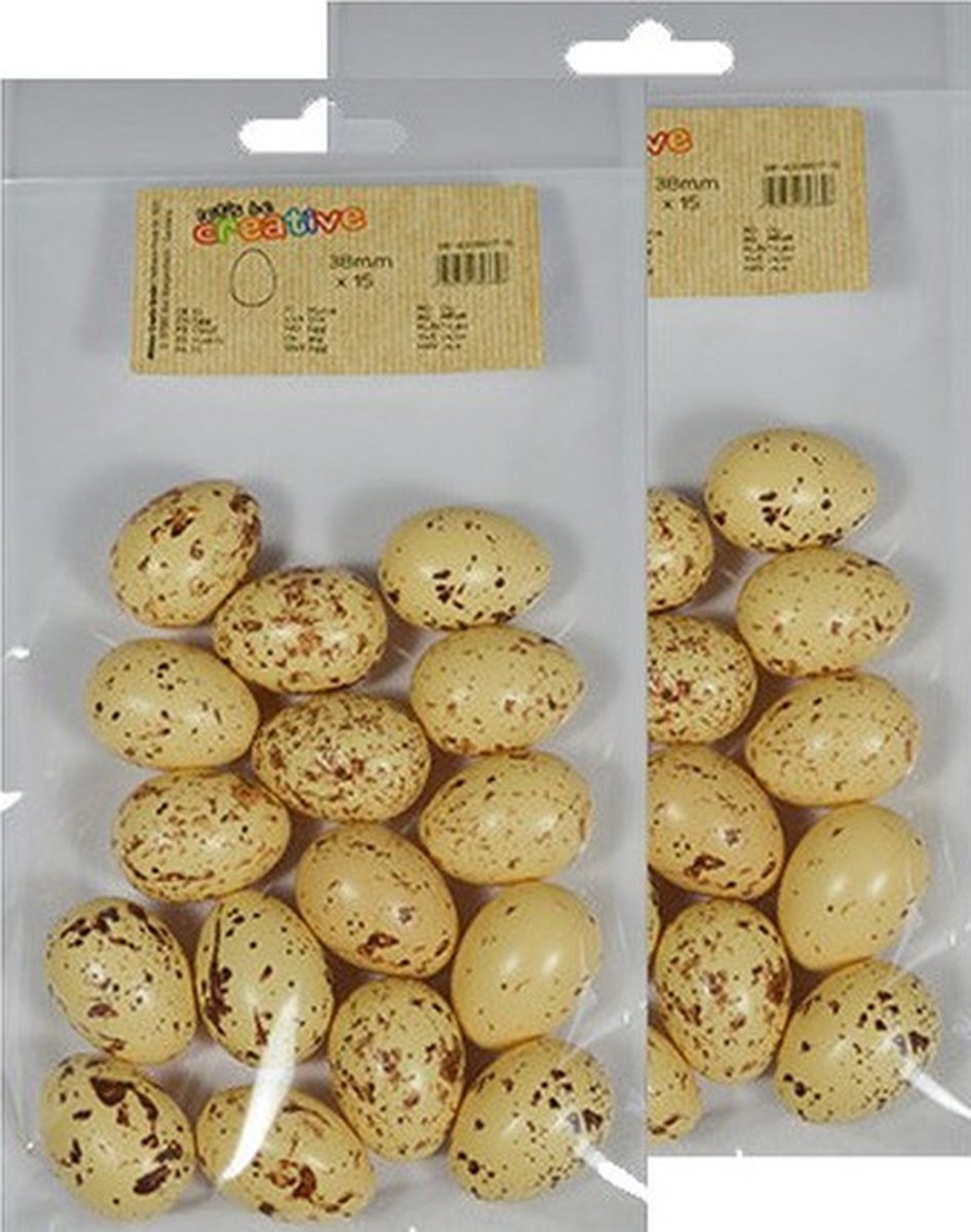 30x oeufs de caille en plastique tacheté décoration 4 cm matériel de loisir