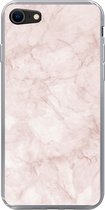 Geschikt voor iPhone 7 hoesje - Marmer print - Rosé - Chic - Siliconen Telefoonhoesje