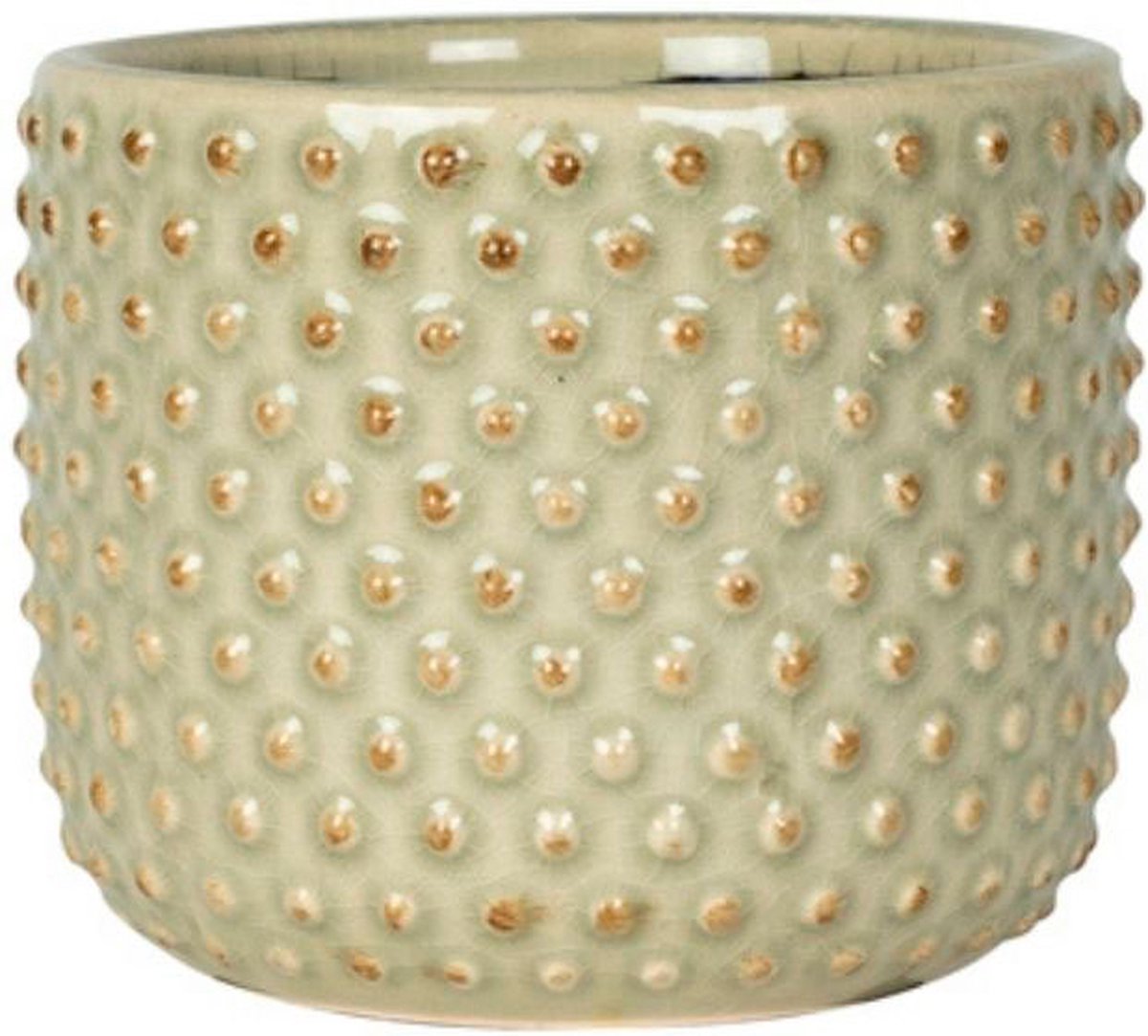 TS bloempot Bolino Beige - Decoratieve pot - 1x Ø D18 H15 cm