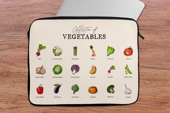 Housse pour ordinateur portable 15 pouces - Légumes - Nourriture - Cuisine - Housse pour ordinateur portable - Cadeau pour femme
