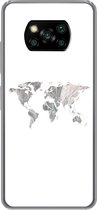 Geschikt voor Xiaomi Poco X3 Pro hoesje - Wereldkaart - Patronen - Zwart - Siliconen Telefoonhoesje