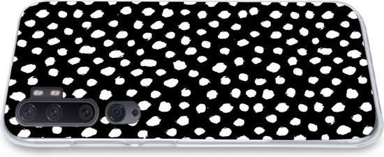 Xiaomi Mi Note 10 Pro - Pois - Zwart - Wit - Coque de téléphone en Siliconen