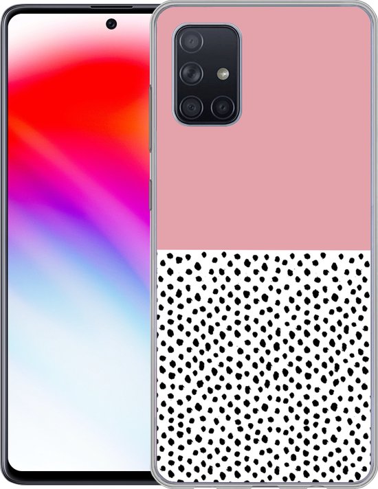 Coque Samsung Galaxy A51 5G - Pois - Zwart - Rose - Siliconen