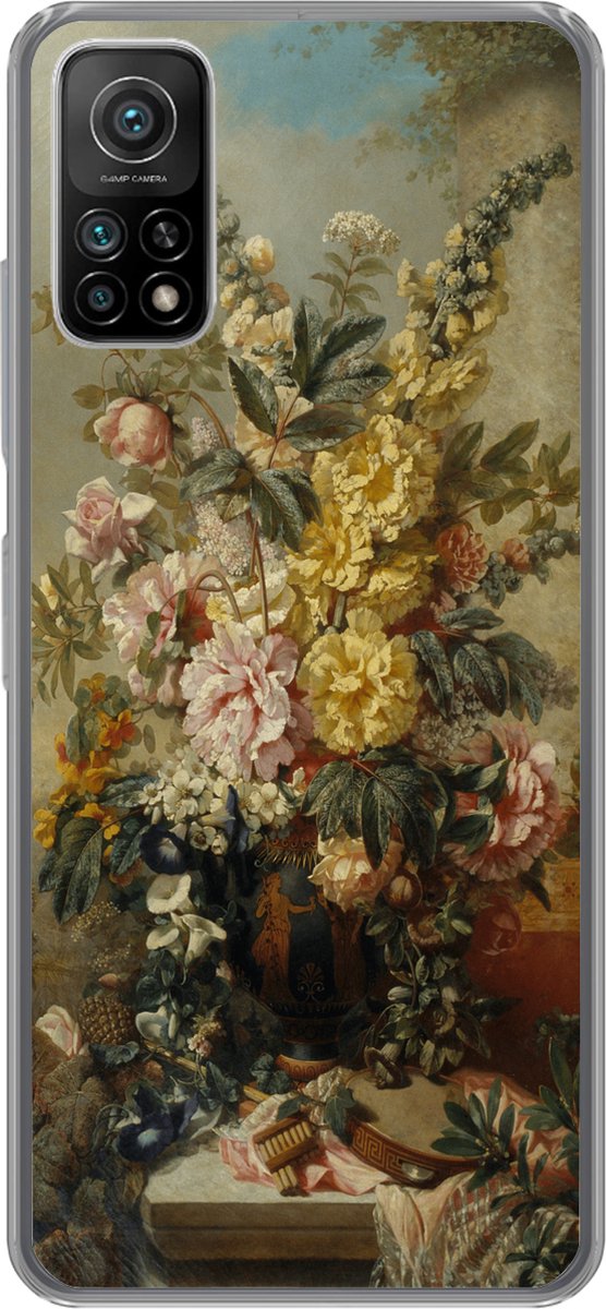 Telefoonhoesje Geschikt voor Xiaomi Mi 10T 5G hoesje - Grote vaas met bloemen - Oude meesters - Schilderij - Siliconen Telefoonhoesje Telefoonhoesje
