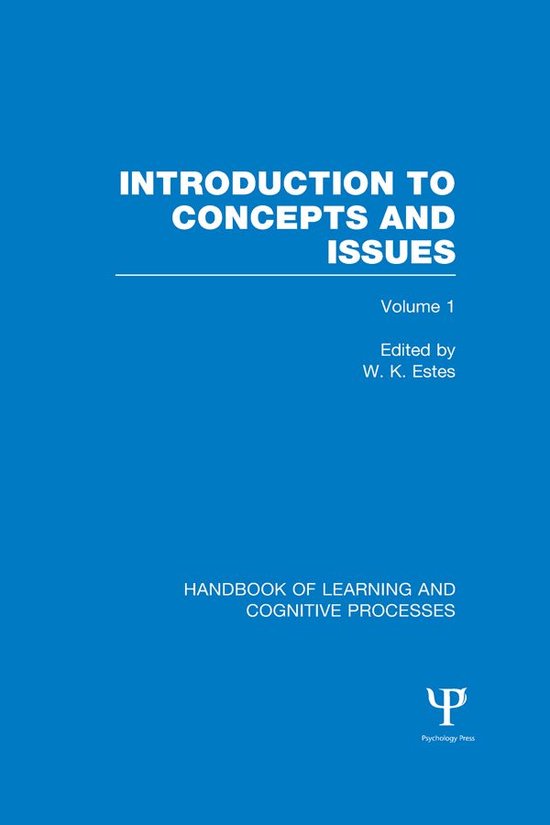Handbook of Learning and Cognitive Processes (Volume 1) - cover