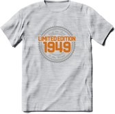 1949 Limited Edition Ring T-Shirt | Zilver - Goud | Grappig Verjaardag en Feest Cadeau Shirt | Dames - Heren - Unisex | Tshirt Kleding Kado | - Licht Grijs - Gemaleerd - 3XL