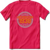 1938 Limited Edition Ring T-Shirt | Zilver - Goud | Grappig Verjaardag en Feest Cadeau Shirt | Dames - Heren - Unisex | Tshirt Kleding Kado | - Roze - XXL