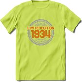 1934 Limited Edition Ring T-Shirt | Zilver - Goud | Grappig Verjaardag en Feest Cadeau Shirt | Dames - Heren - Unisex | Tshirt Kleding Kado | - Groen - L