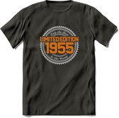 1955 Limited Edition Ring T-Shirt | Zilver - Goud | Grappig Verjaardag en Feest Cadeau Shirt | Dames - Heren - Unisex | Tshirt Kleding Kado | - Donker Grijs - XL