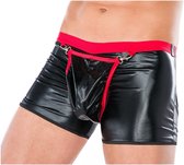 Andalea- sexy boxershort voor heren- glimmende zwart wetlook S/M