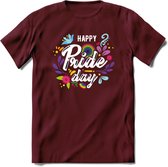 Pride Day | Pride T-Shirt | Grappig LHBTIQ+ / LGBTQ / Gay / Homo / Lesbi Cadeau Shirt | Dames - Heren - Unisex | Tshirt Kleding Kado | - Burgundy - XL