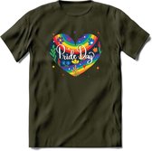 Pride Day | Pride T-Shirt | Grappig LHBTIQ+ / LGBTQ / Gay / Homo / Lesbi Cadeau Shirt | Dames - Heren - Unisex | Tshirt Kleding Kado | - Leger Groen - XXL