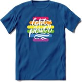 LGBT Power | Pride T-Shirt | Grappig LHBTIQ+ / LGBTQ / Gay / Homo / Lesbi Cadeau Shirt | Dames - Heren - Unisex | Tshirt Kleding Kado | - Donker Blauw - 3XL