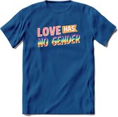 Love Has No Gender | Pride T-Shirt | Grappig LHBTIQ+ / LGBTQ / Gay / Homo / Lesbi Cadeau Shirt | Dames - Heren - Unisex | Tshirt Kleding Kado | - Donker Blauw - S