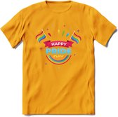 Happy Pride Day | Pride T-Shirt | Grappig LHBTIQ+ / LGBTQ / Gay / Homo / Lesbi Cadeau Shirt | Dames - Heren - Unisex | Tshirt Kleding Kado | - Geel - S