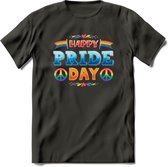 Pride Day | Pride T-Shirt | Grappig LHBTIQ+ / LGBTQ / Gay / Homo / Lesbi Cadeau Shirt | Dames - Heren - Unisex | Tshirt Kleding Kado | - Donker Grijs - 3XL